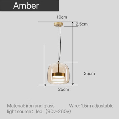 Amber glass pendant light dimensions, 25cm dome shade 25cm high