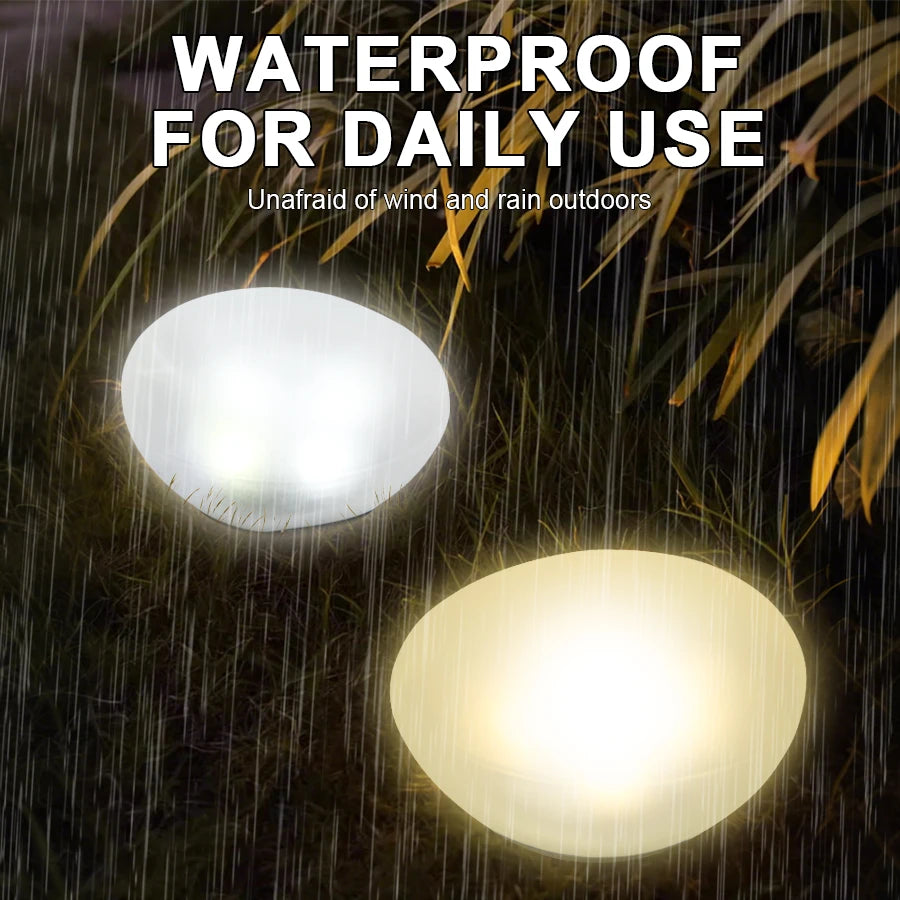Solar Pebble Ground Light | Frosted Portable Garden Lantern