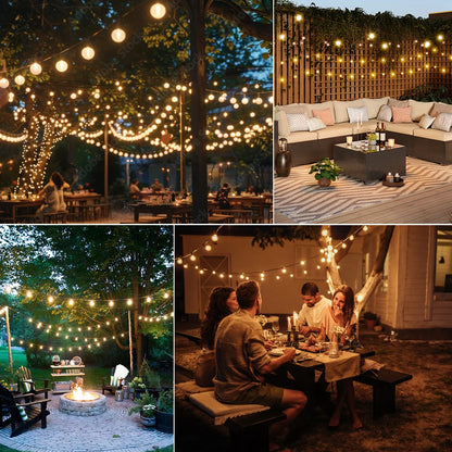 Solar Festoon Lights | G40 Globe Outdoor String Lights with Remote