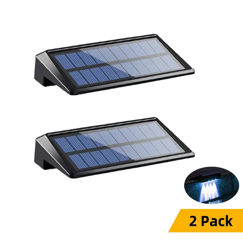 Outdoor wall light solar panel charging detail