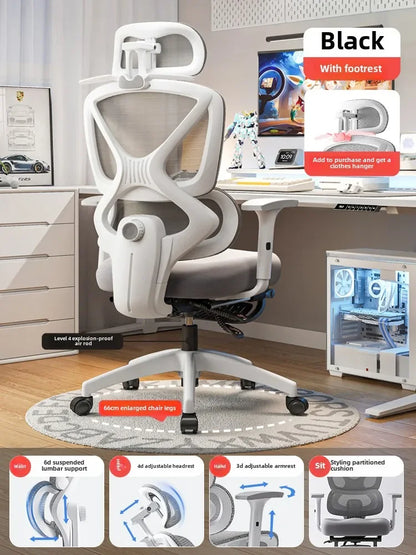 Ergonomic gaming chair rear view showing back design
