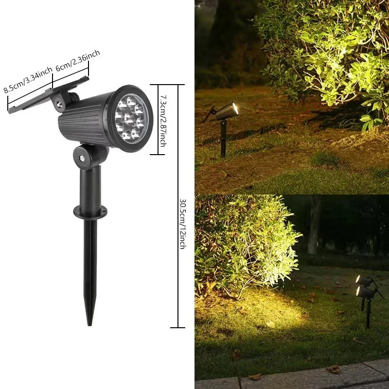 Solar Garden Spotlights | Adjustable 9-LED Outdoor Landscape Lights, 1–4 Pack