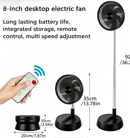 Oscillating Tower Fan | Portable Rechargeable with Remote Control