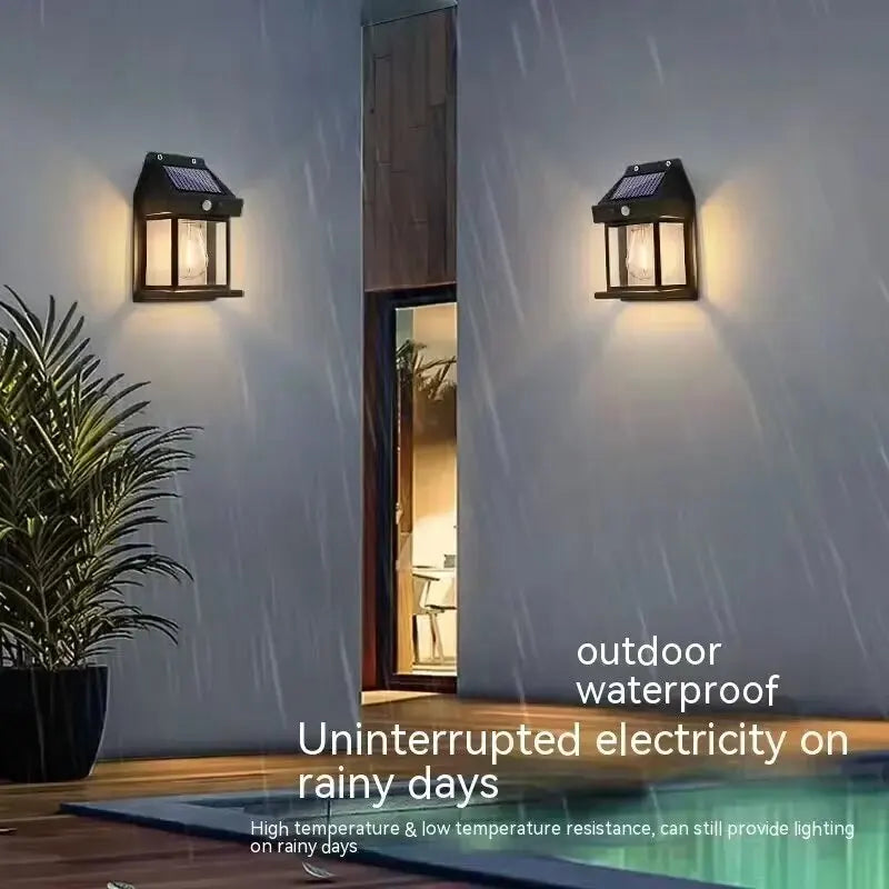 Solar Wall Lantern | Outdoor LED Garden & Fence Light with Motion Sensor