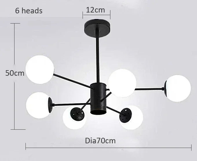 Black frame glass chandelier dimensions, 70cm wide by 50cm high