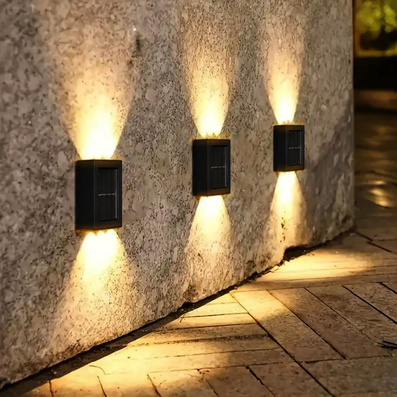 Wall washer light installed on garden balcony stairs