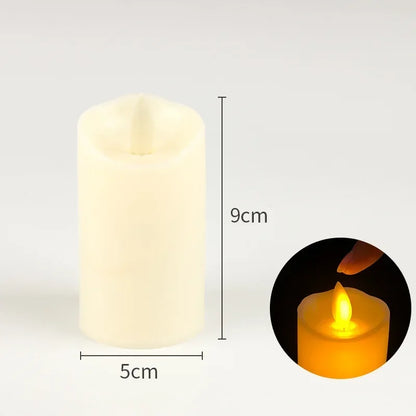 Flameless Candles | Set of 10 LED Flickering Pillar Candles for Christmas, Weddings, Centrepieces & Fireplaces | Battery Operated, Warm White