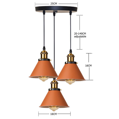 Loft | Industrial Retro Pendant Light – Single & 3-Light Cluster, E27