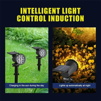 Solar Garden Spotlights | Adjustable 9-LED Outdoor Landscape Lights, 1–4 Pack