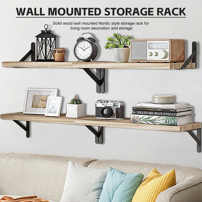 Floating Wall Shelves | Wooden Mounted Display Shelf White & Walnut