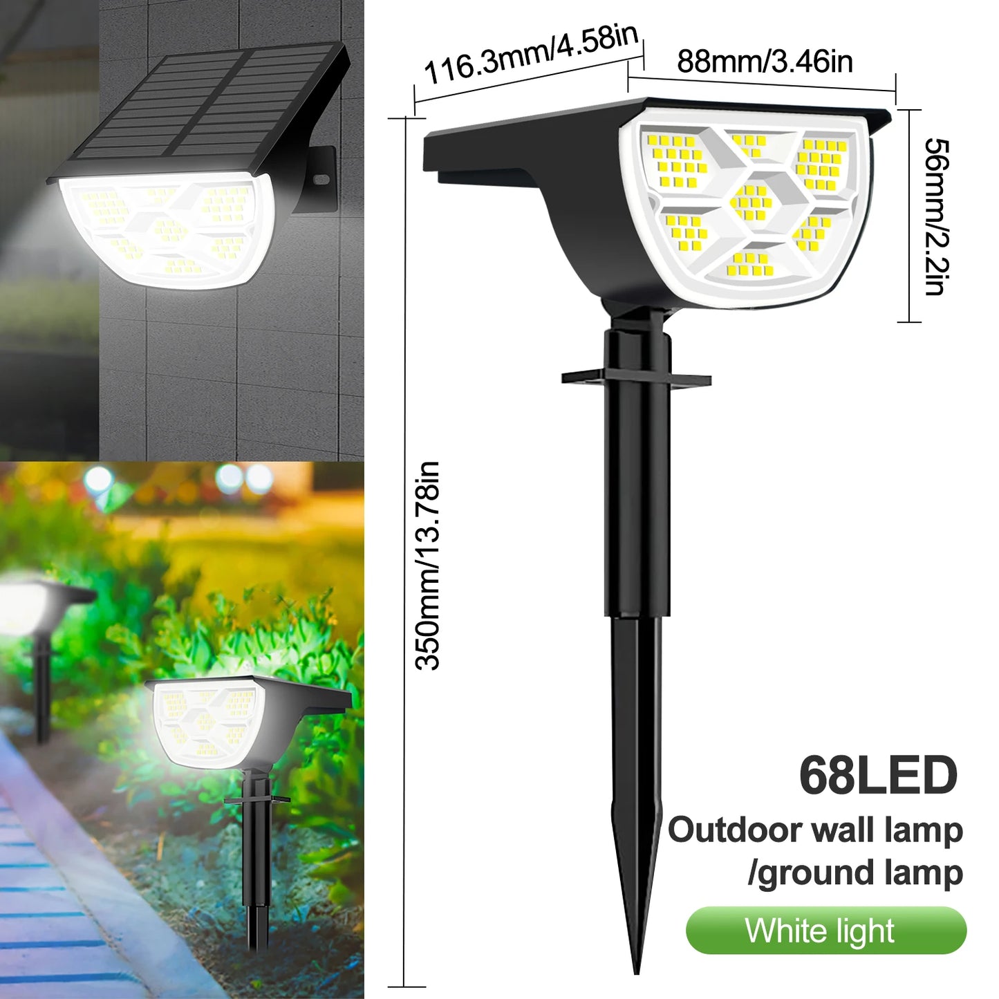 Solar spotlight waterproof IP65 rated design
