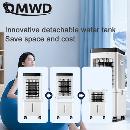 Evaporative Air Cooler 15L | Portable Swamp Cooler Fan with Remote & Ice Crystal Cooling for Home