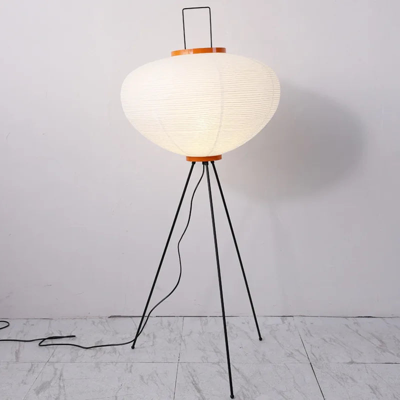 Wabi sabi floor lamp rice paper shade texture detail