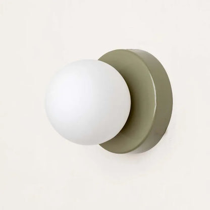 Glass Wall Light | Mini Macaron Globe Sconce for Bedside, Children's Room, Hallway & Porch | Cream, Black, Sage, Oxblood or Terracotta, 10 or 12cm