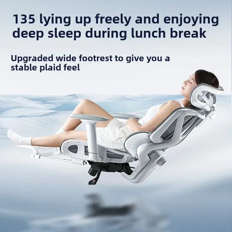 Reclining office chair adjustable lumbar support detail