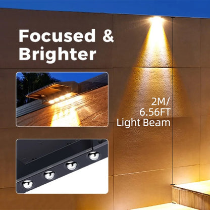 Outdoor solar fence light 2 pack pathway lighting