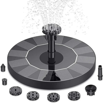 Solar fountain pump nozzle attachments and accessories