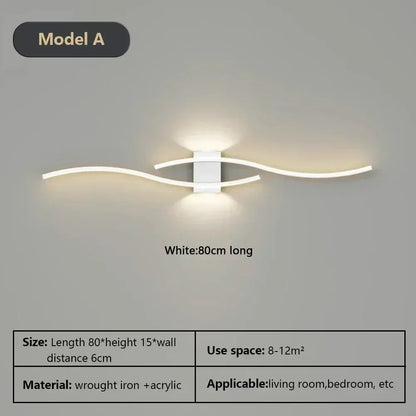 Aluminium wall lamp 60cm 80cm size options
