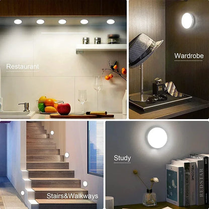 Motion sensor closet lamp installed under shelf