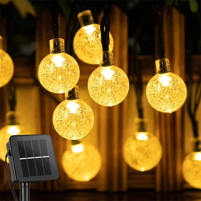 Solar panel unit for crystal globe fairy lights