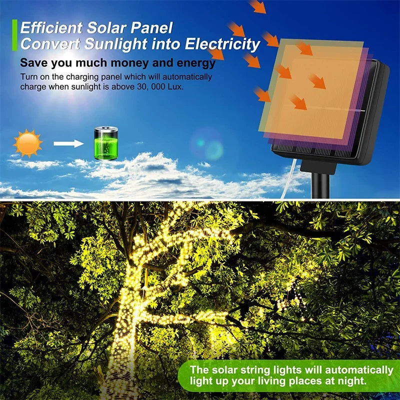 Solar Fairy Lights | Outdoor Waterproof LED Garden Path Lights IP65