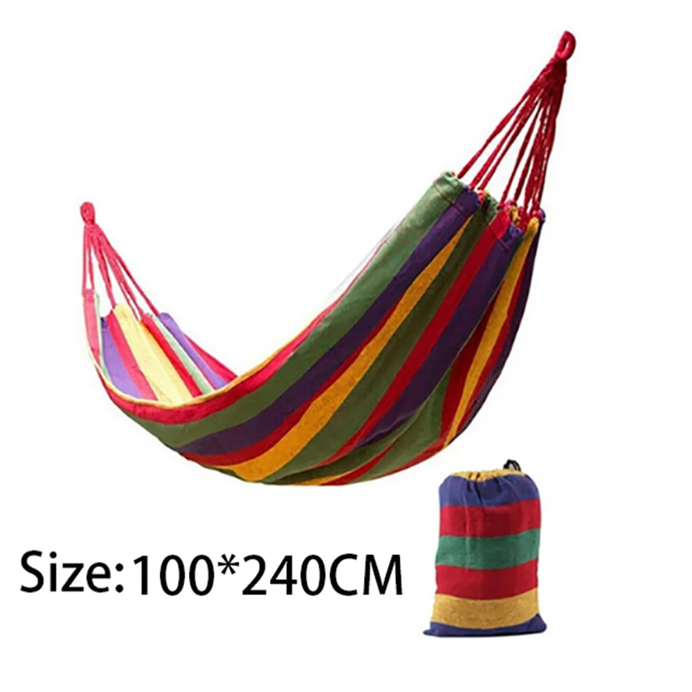 Double Hammock | 2-Person Cotton Canvas with Tree Straps for Garden