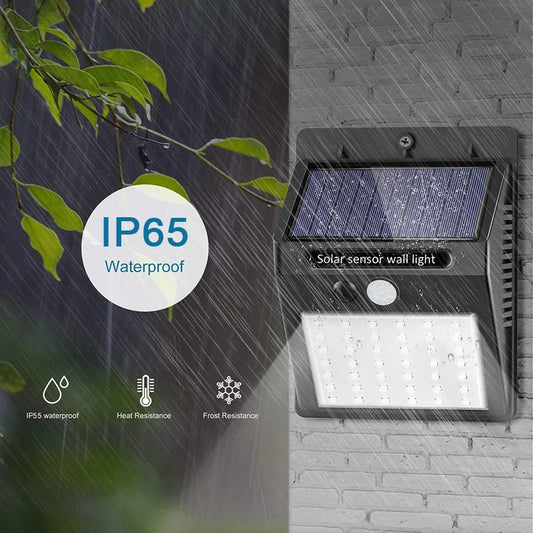 Outdoor Security Lights Solar | 30 LED PIR Motion Sensor Wall Lamp, Waterproof Multi-Pack for Garden, Drive & Porch