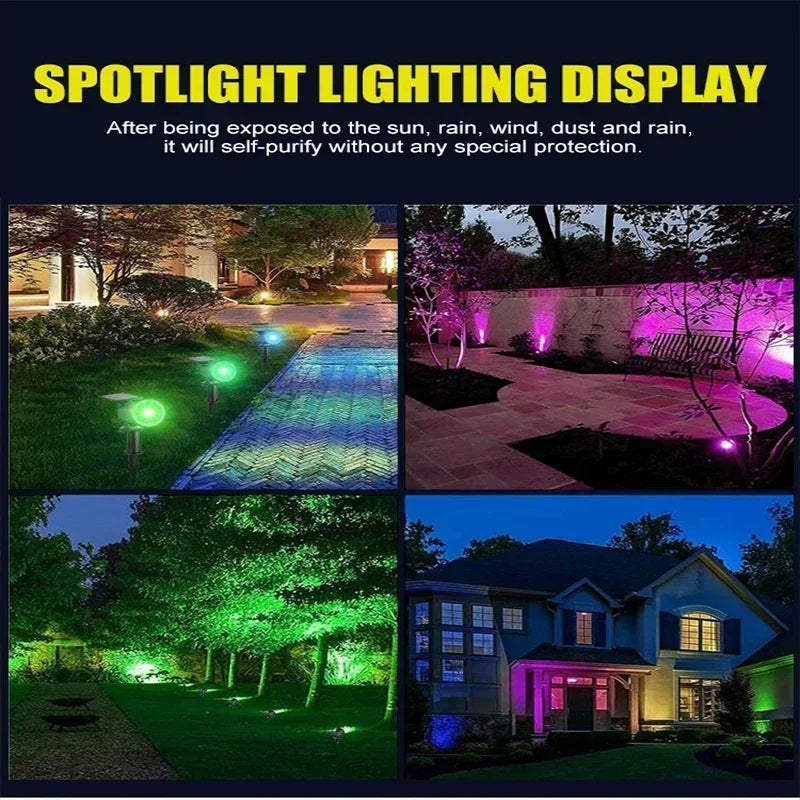 Solar Garden Spotlights | Adjustable 9-LED Outdoor Landscape Lights, 1–4 Pack