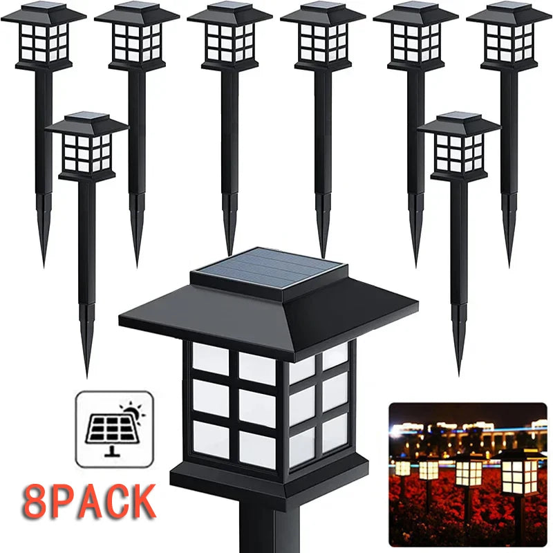 Solar Pathway Lights 8-Pack | Outdoor Garden Stake Lights