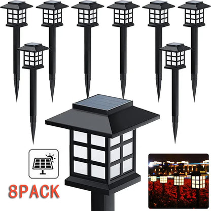 Solar Pathway Lights 8-Pack | Outdoor Garden Stake Lights