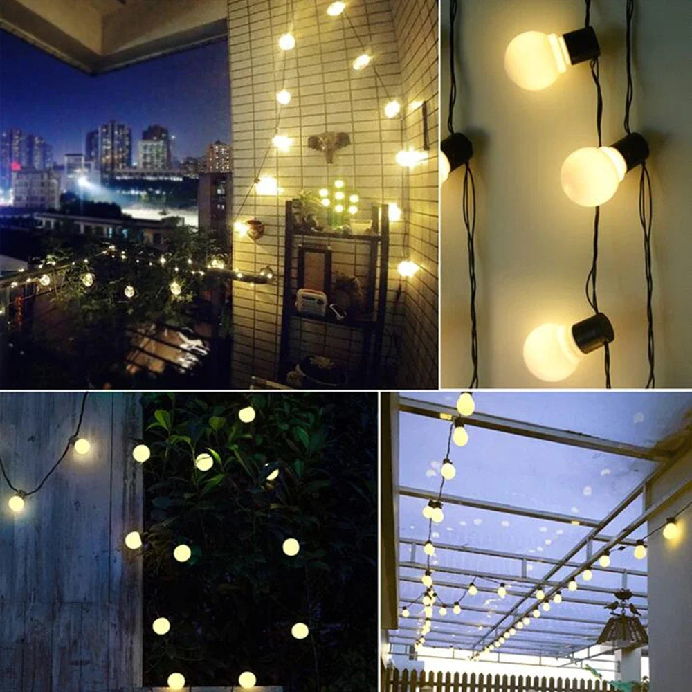 Garden patio globe fairy lights 12m length option