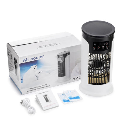 Portable Air Cooler Fan | USB Desktop Misting Humidifier with 6 Speeds, Timer & LED Night Light