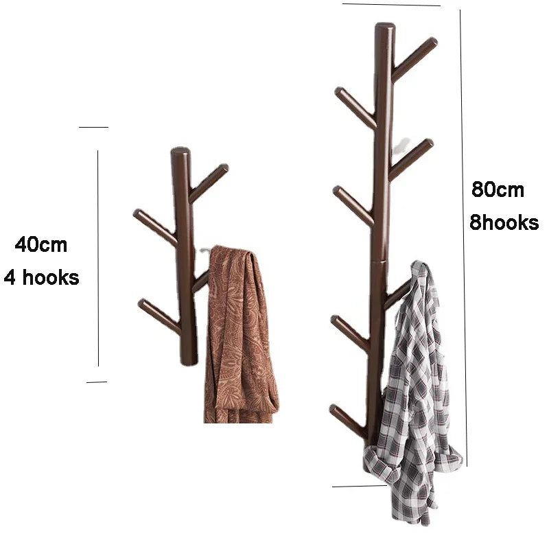 Entrance coat rack holding coats bags and keys