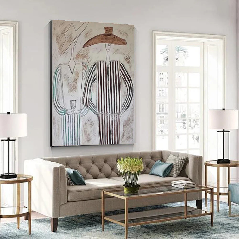 Abstract Oil Painting on Canvas | Handmade Wall Art for Living Room