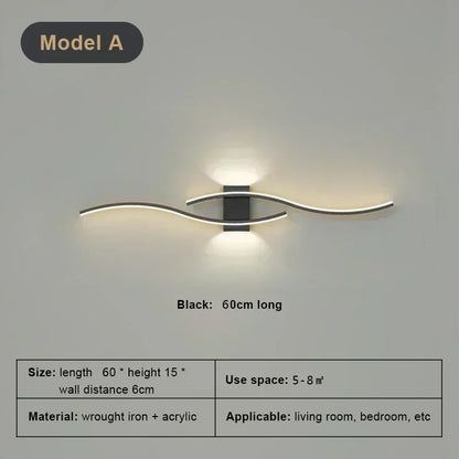Slim LED wall light profile thickness side view