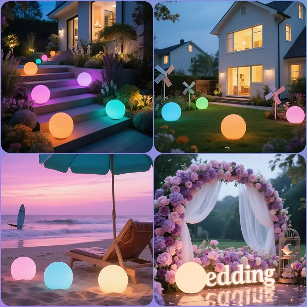 Solar Glow Globe Light | Colour-Changing Outdoor Garden Ball with Remote