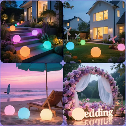 Solar Glow Globe Light | Colour-Changing Outdoor Garden Ball with Remote