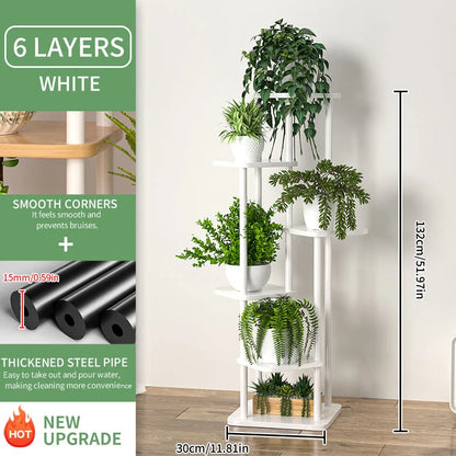 Indoor Plant Stand | Wooden Tiered Flower Shelf Display Rack