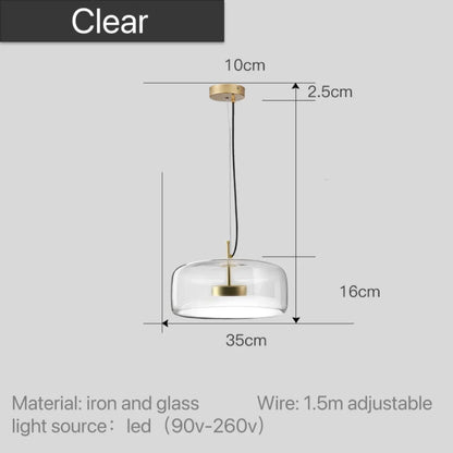 Clear glass pendant light dimensions, 35cm drum shade 16cm high