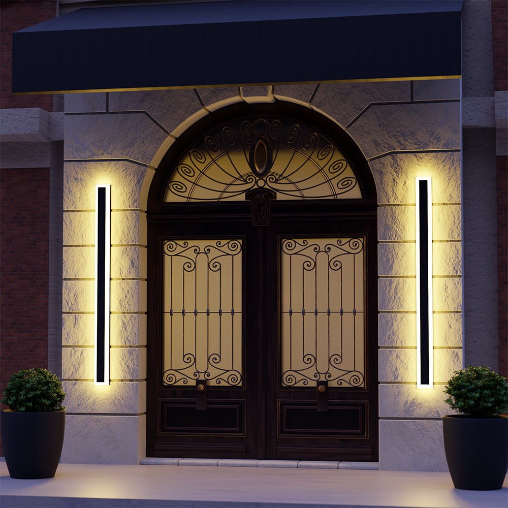 Vynn | Linear Outdoor Wall Lamp with Weather-Resistant Design | Elegant Black and White Finish for Timeless Appeal 0