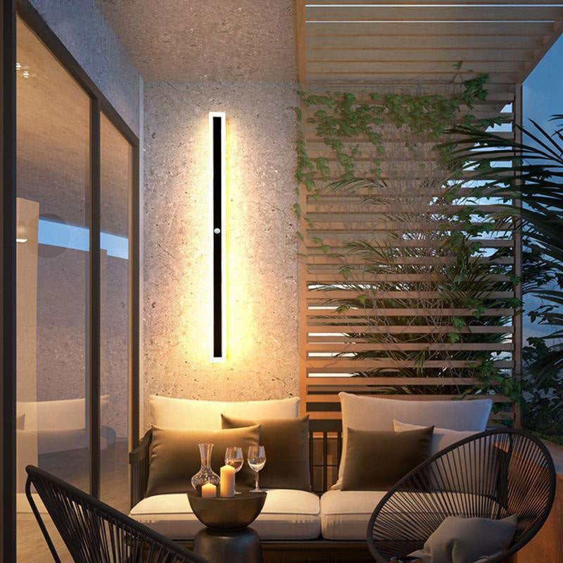 Vynn | Linear Outdoor Wall Lamp with Weather-Resistant Design | Elegant Black and White Finish for Timeless Appeal 12