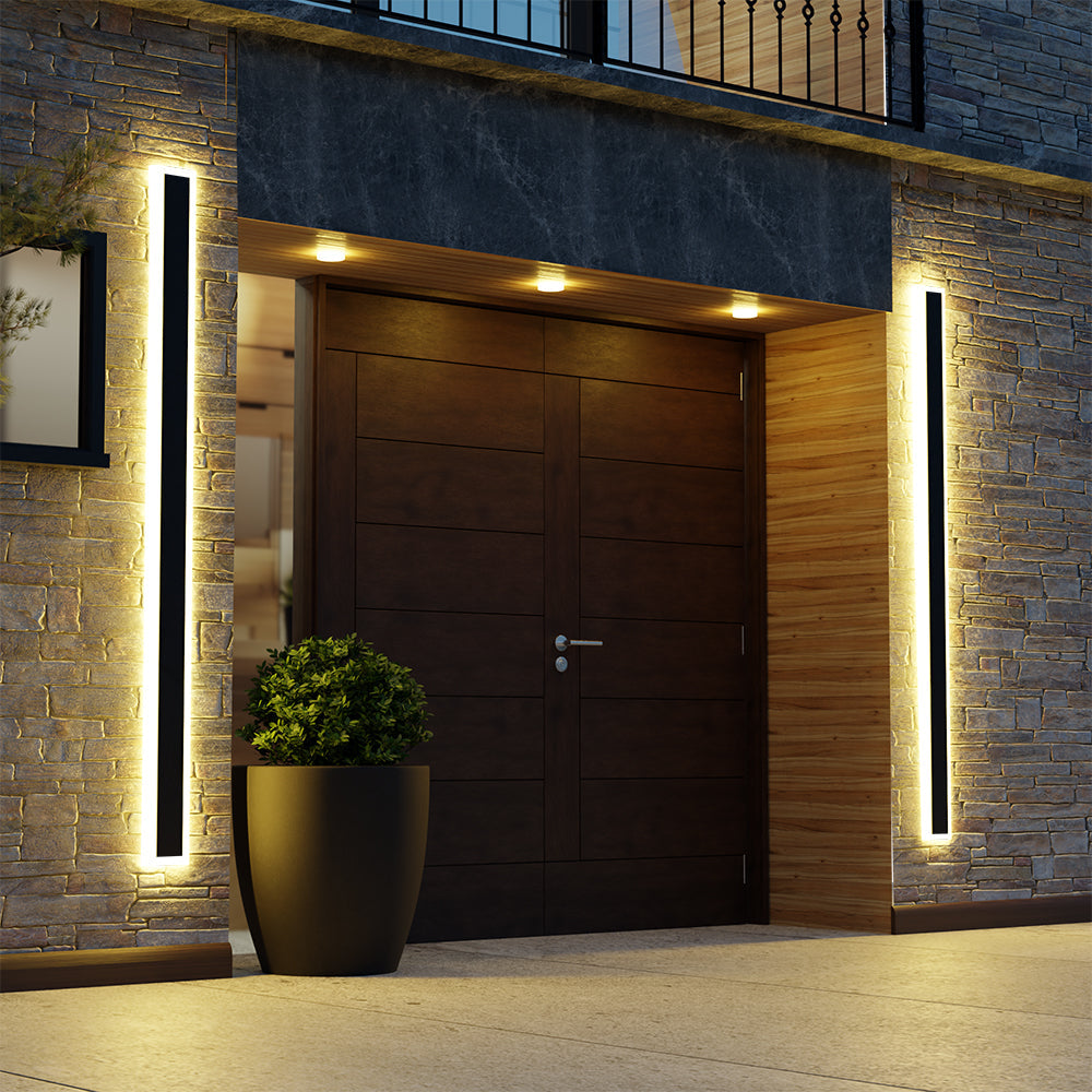Vynn | Linear Outdoor Wall Lamp with Weather-Resistant Design | Elegant Black and White Finish for Timeless Appeal 2