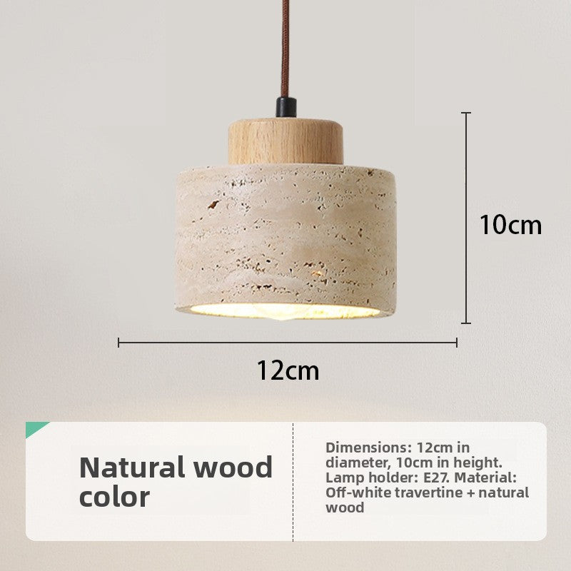 Travertine stone drum pendant light – product detail 1