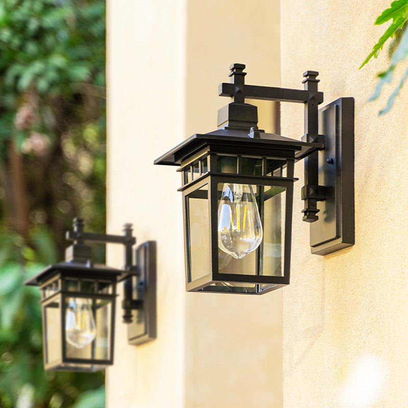 Black Lantern Wall Light for Porch, Front Door, Garden & Driveway – photo 4