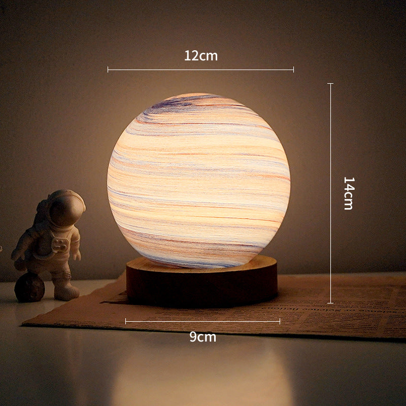Sunset Lamp | Glass Planet Night Light for Bedroom, Nursery & Desk | Moon, Sunset, Blue Earth or Painted Planet, 12cm, USB or Rechargeable