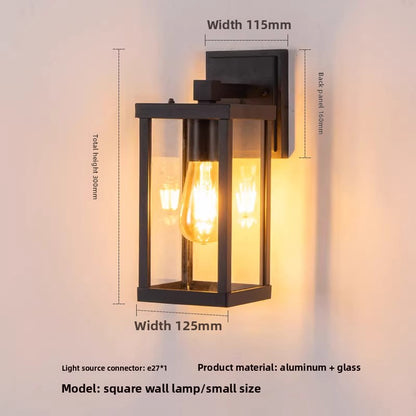 Modern Black Box Lantern with Clear Glass for Porch, Front Door, Garden & Garage – photo 7