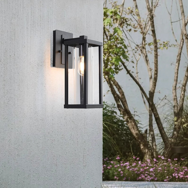 Modern Black Box Lantern with Clear Glass for Porch, Front Door, Garden & Garage – photo 3