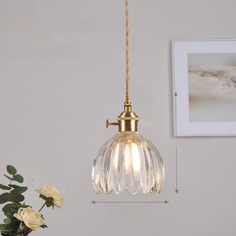 Small flower glass pendant light – product detail 12