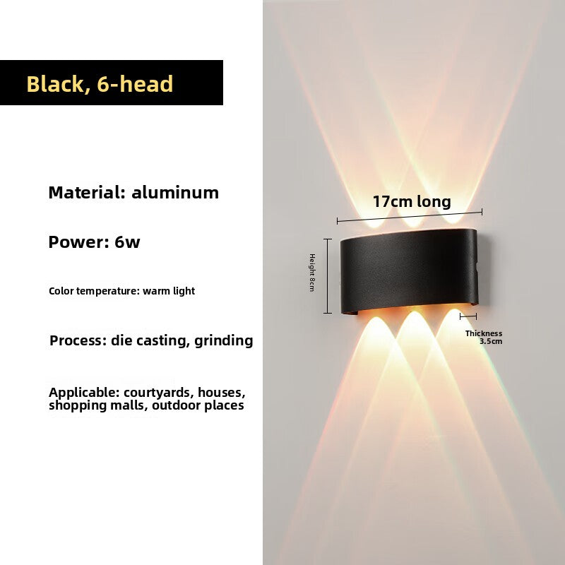Outdoor Wall Lights | LED Up Down Wall Lamp for Garden, Porch, Patio & Driveway | IP65 Aluminium, Black or White, 2 to 8 Beam Sconce, Warm White