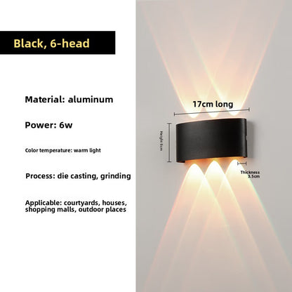 Outdoor Wall Lights | LED Up Down Wall Lamp for Garden, Porch, Patio & Driveway | IP65 Aluminium, Black or White, 2 to 8 Beam Sconce, Warm White